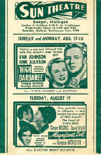 Sun Theater - 1946 Flyer (newer photo)